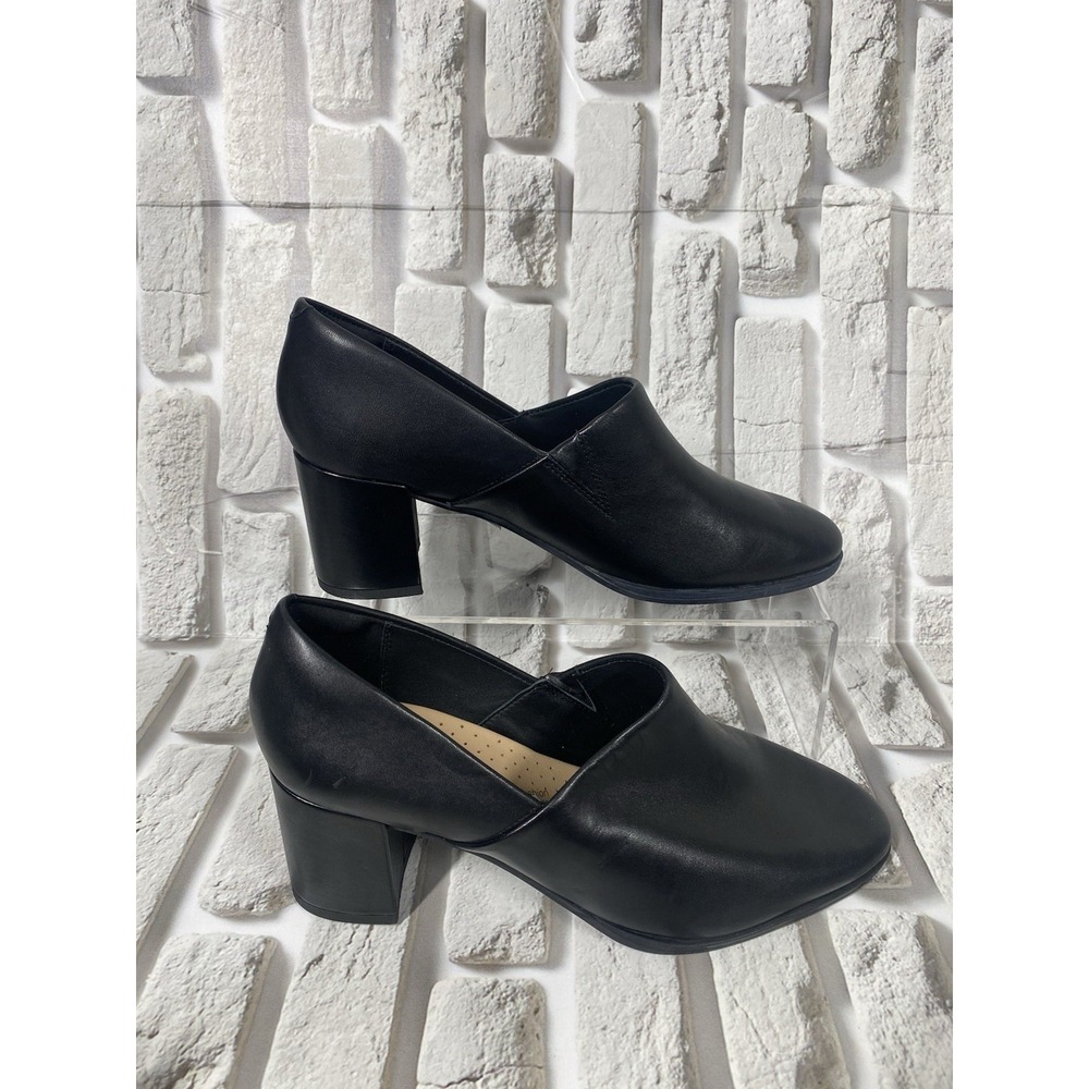Clarks Freva 55 Lily Dress‎ Heel - Black Leather Women's Size 8